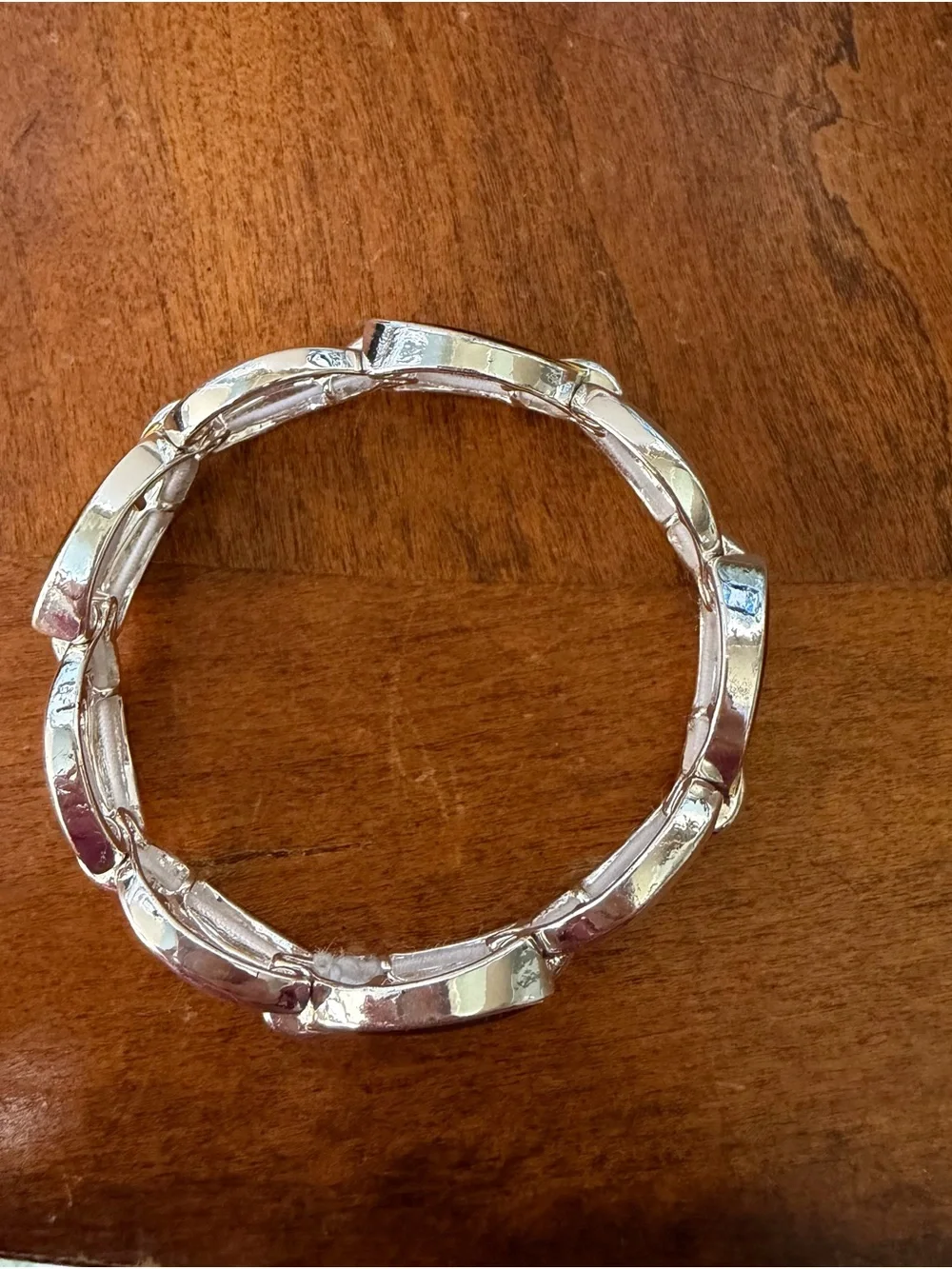 Silver-Tone Link Stretch Bracelet
